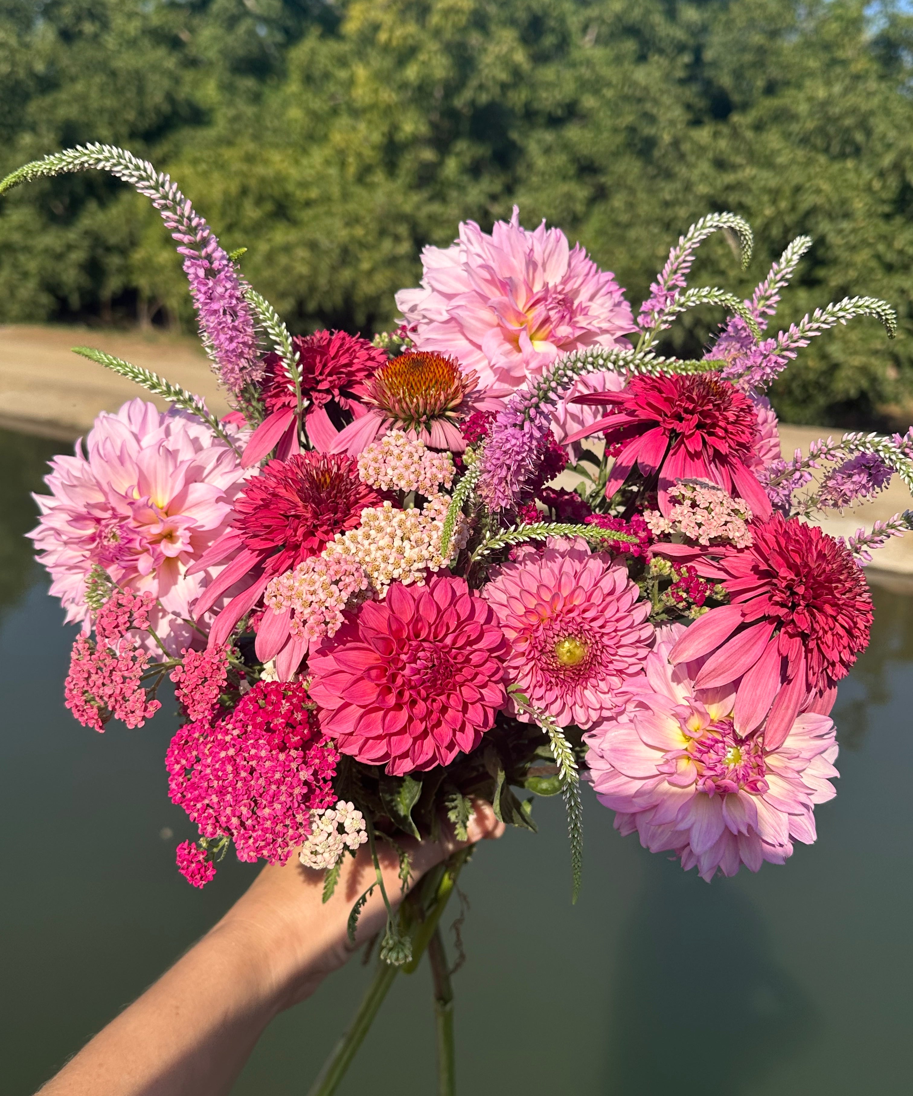 a freshly harvest bouquet of flowers created by flowers grown at elm creek flower farm